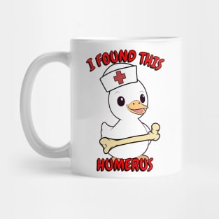 Funny duck is a nurse with a joke Mug